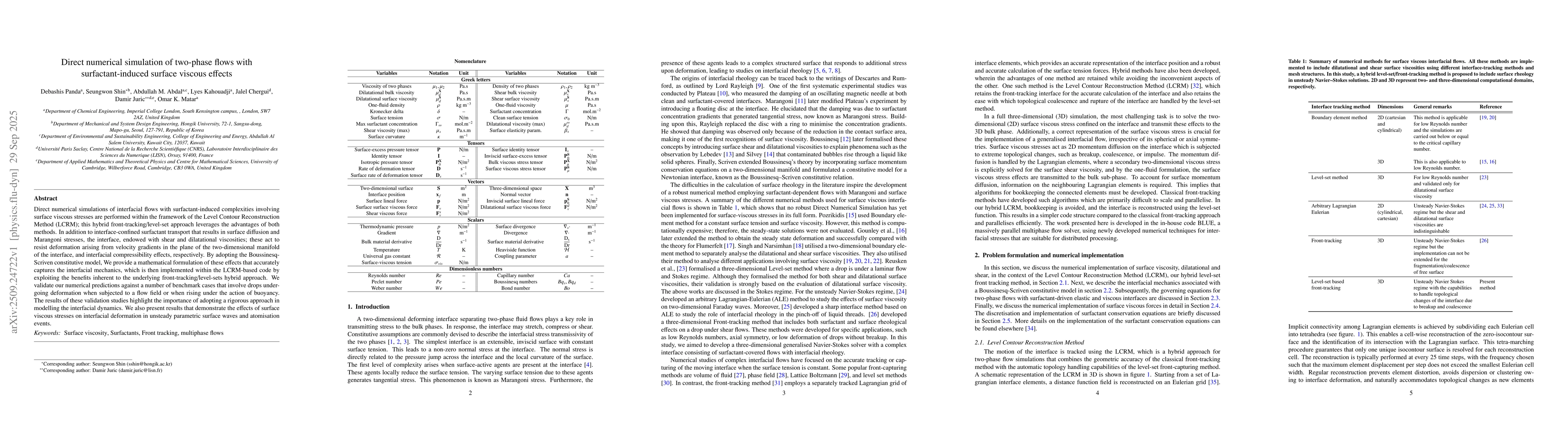 Thumbnail for Direct numerical simulation of two-phase flows with surfactant-induced
  surface viscous effects
