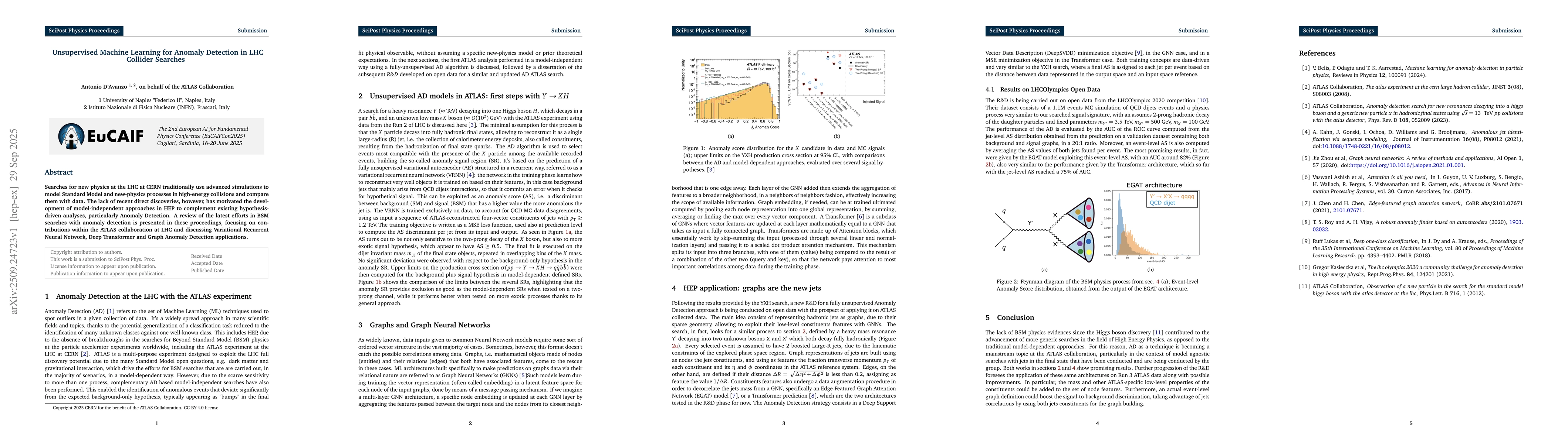 Thumbnail for Unsupervised Machine Learning for Anomaly Detection in LHC Collider
  Searches
