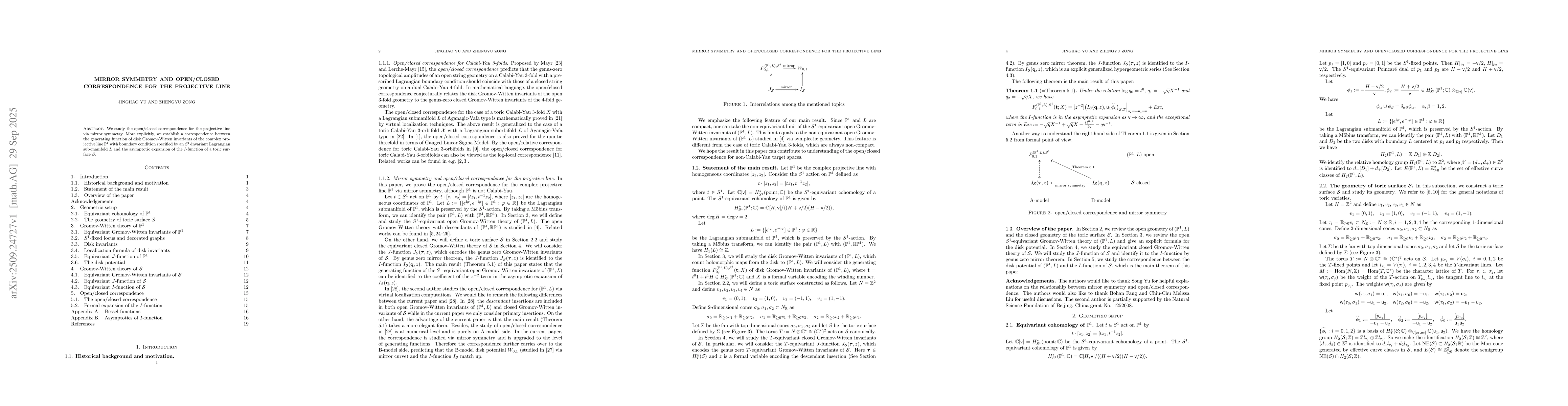 Thumbnail for Mirror symmetry and open/closed correspondence for the projective line