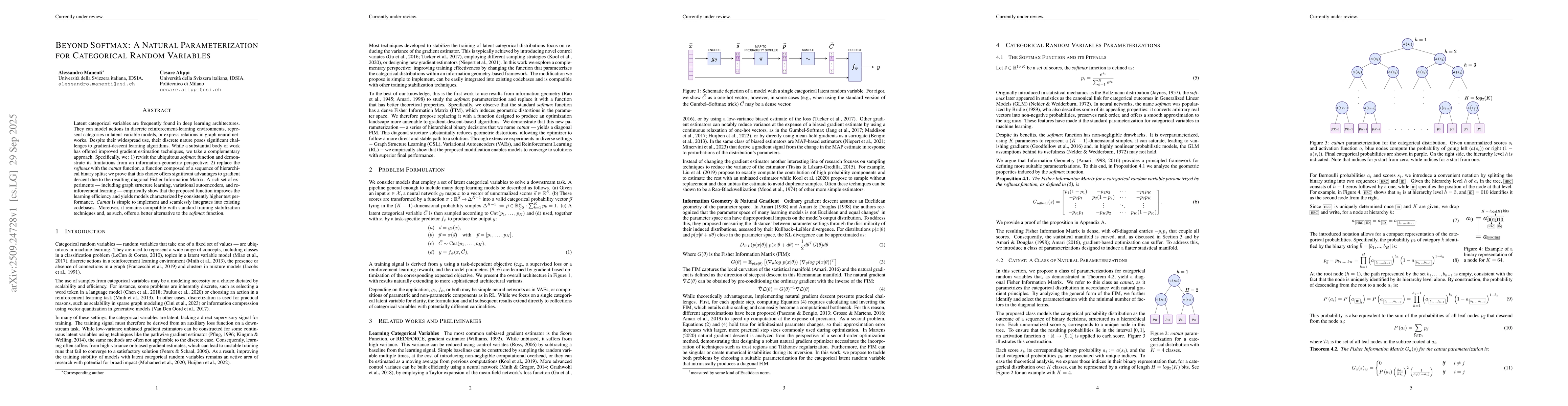 Thumbnail for Beyond Softmax: A Natural Parameterization for Categorical Random
  Variables