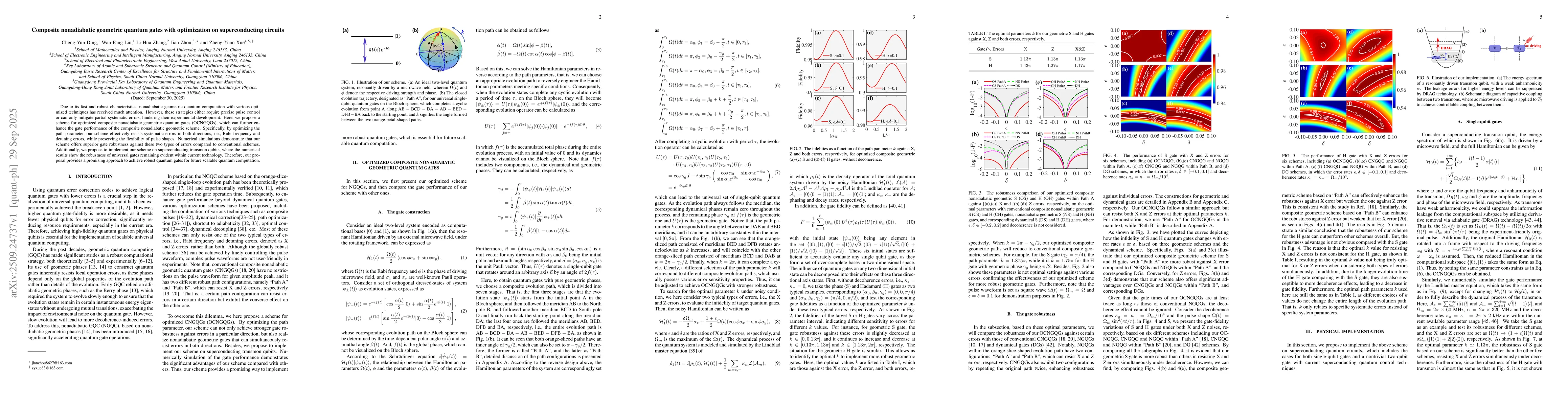 Thumbnail for Composite nonadiabatic geometric quantum gates with optimization on
  superconducting circuits