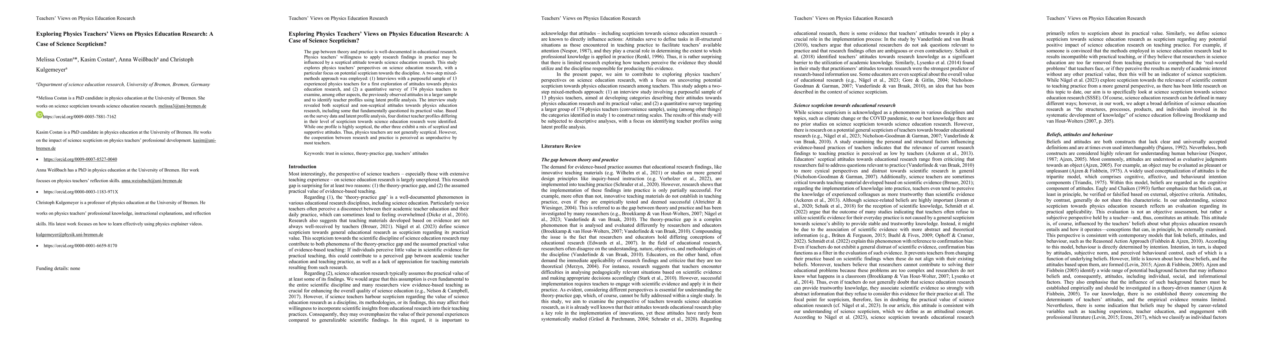Thumbnail for Exploring Physics Teachers' Views on Physics Education Research: A Case
  of Science Scepticism?