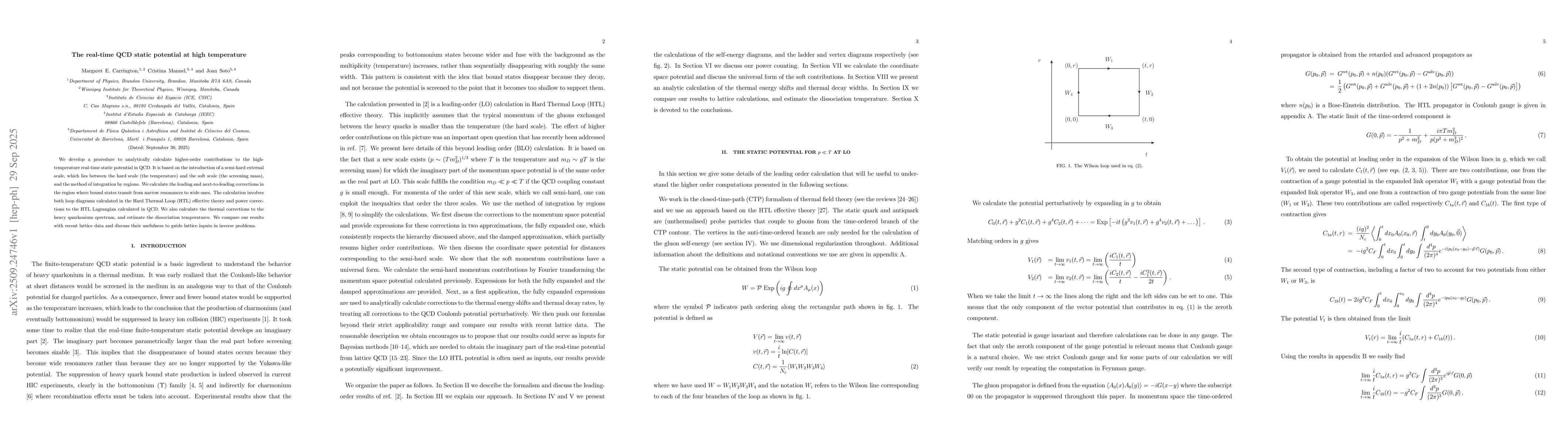 Thumbnail for The real-time QCD static potential at high temperature