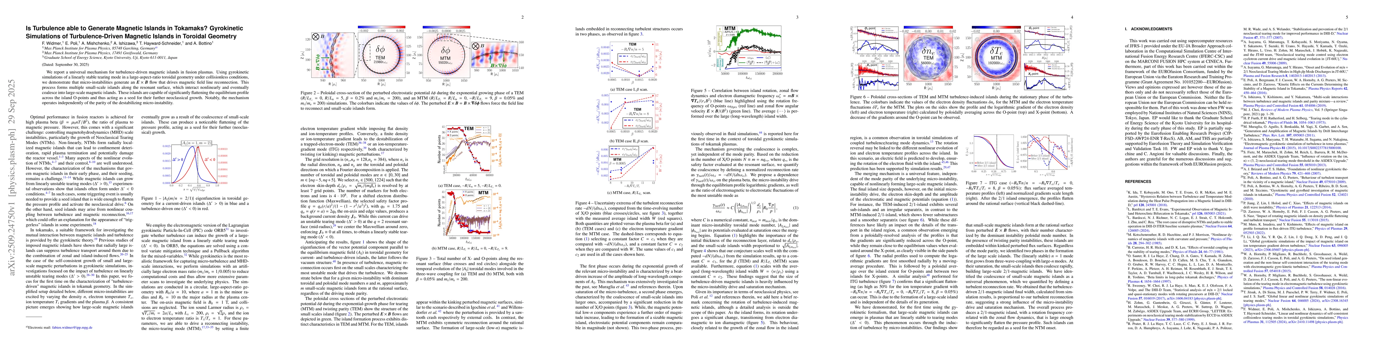 Thumbnail for Is Turbulence able to Generate Magnetic Islands in Tokamaks? Gyrokinetic
  Simulations of Turbulence-Driven Magnetic Islands in Toroidal Geometry