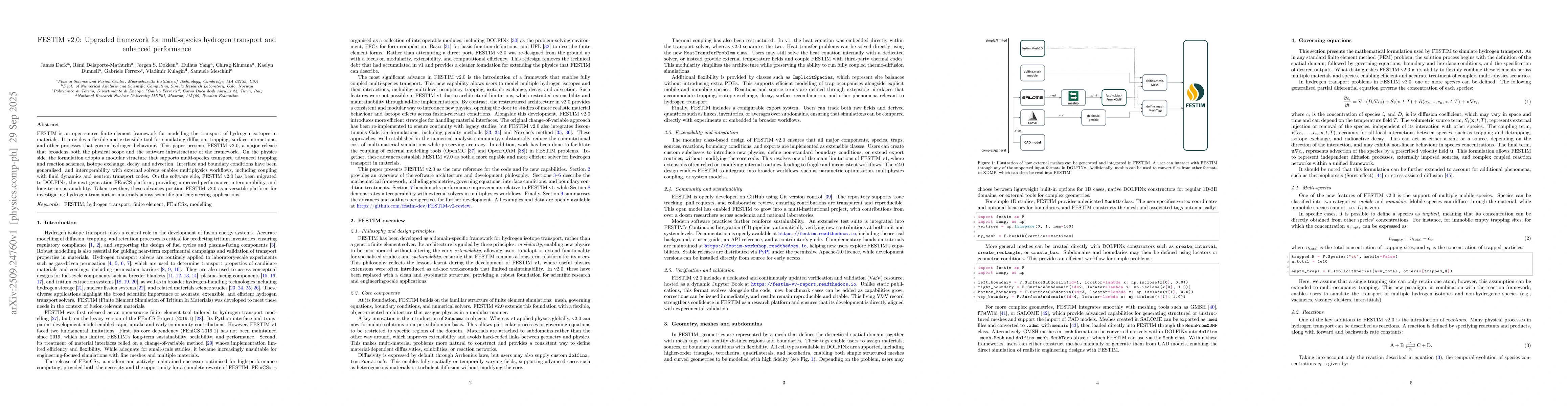 Thumbnail for FESTIM v2.0: Upgraded framework for multi-species hydrogen transport and
  enhanced performance