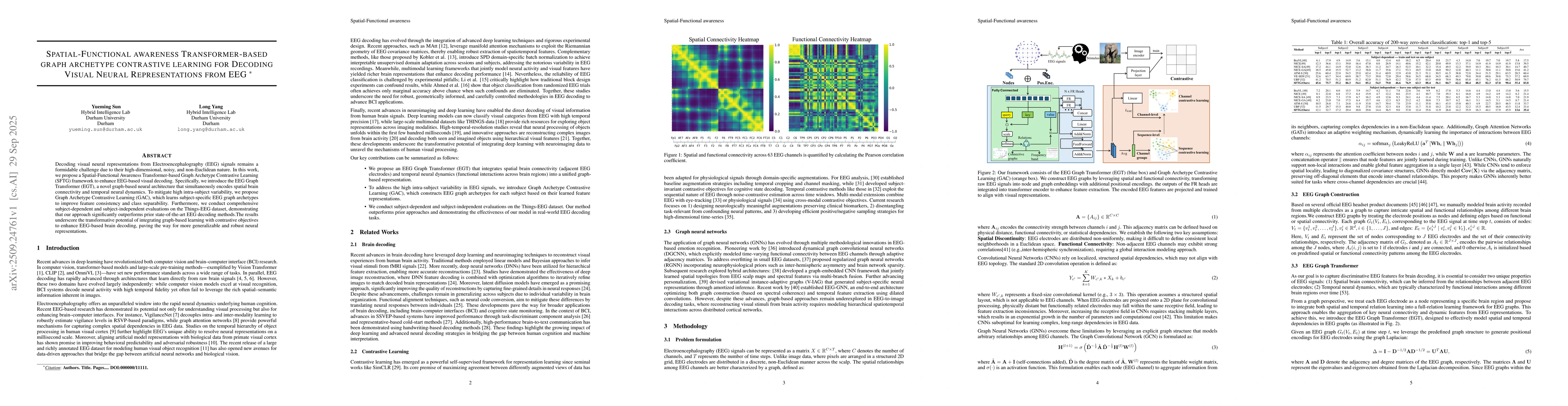 Thumbnail for Spatial-Functional awareness Transformer-based graph archetype
  contrastive learning for Decoding Visual Neural Representations from EEG