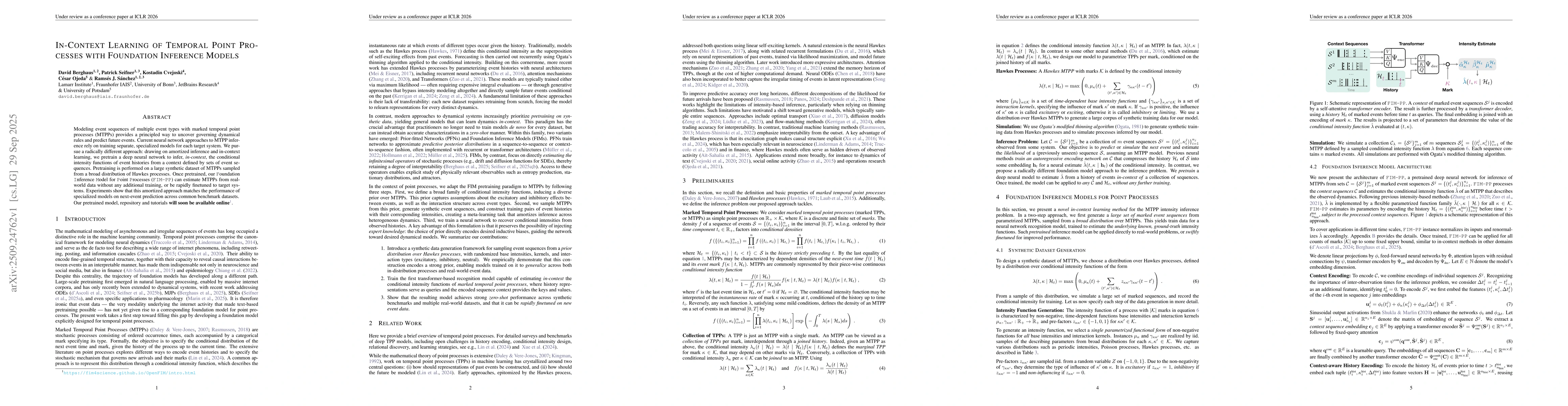 Thumbnail for In-Context Learning of Temporal Point Processes with Foundation
  Inference Models