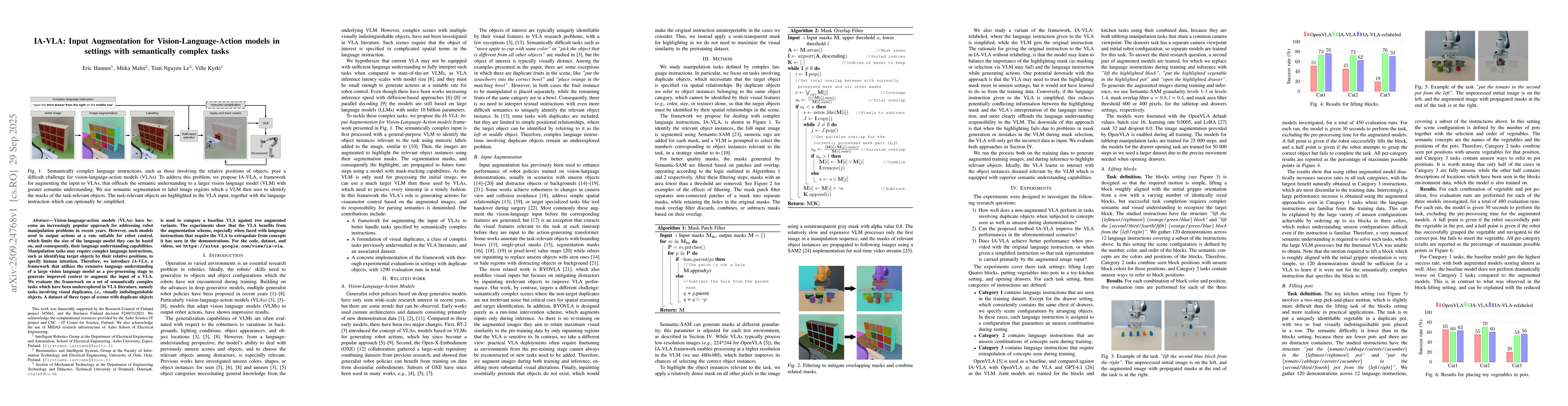 Thumbnail for IA-VLA: Input Augmentation for Vision-Language-Action models in settings
  with semantically complex tasks