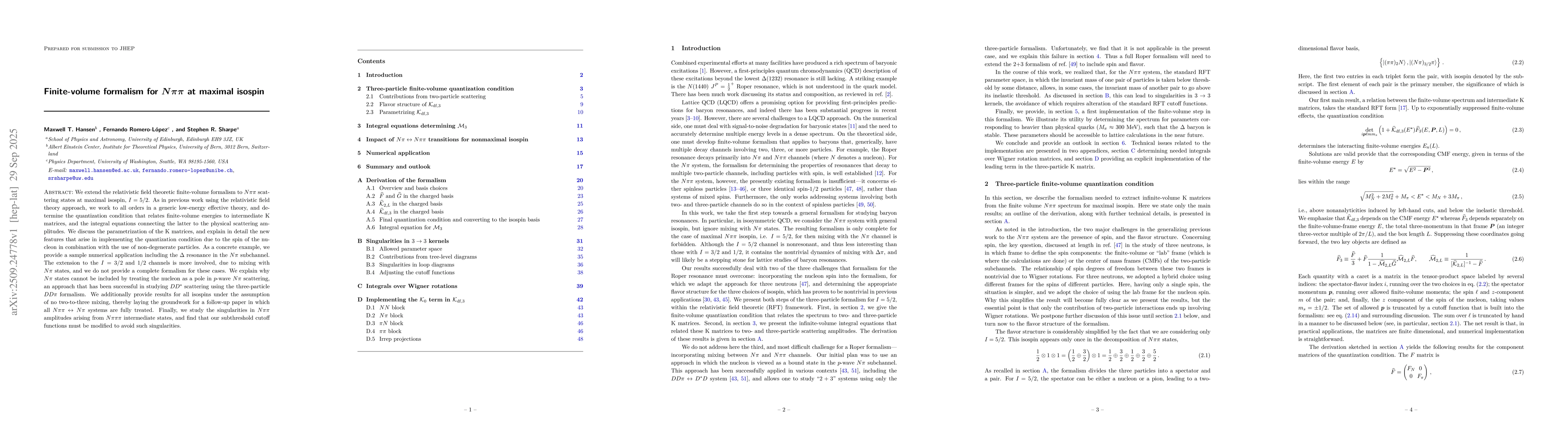 Thumbnail for Finite-volume formalism for $Nππ$ at maximal isospin