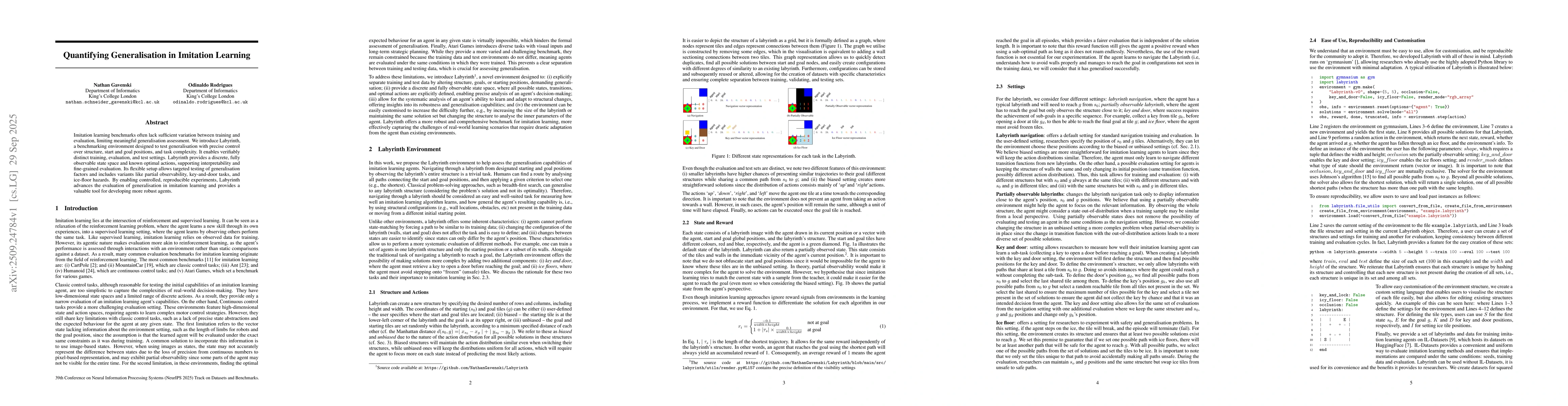 Thumbnail for Quantifying Generalisation in Imitation Learning