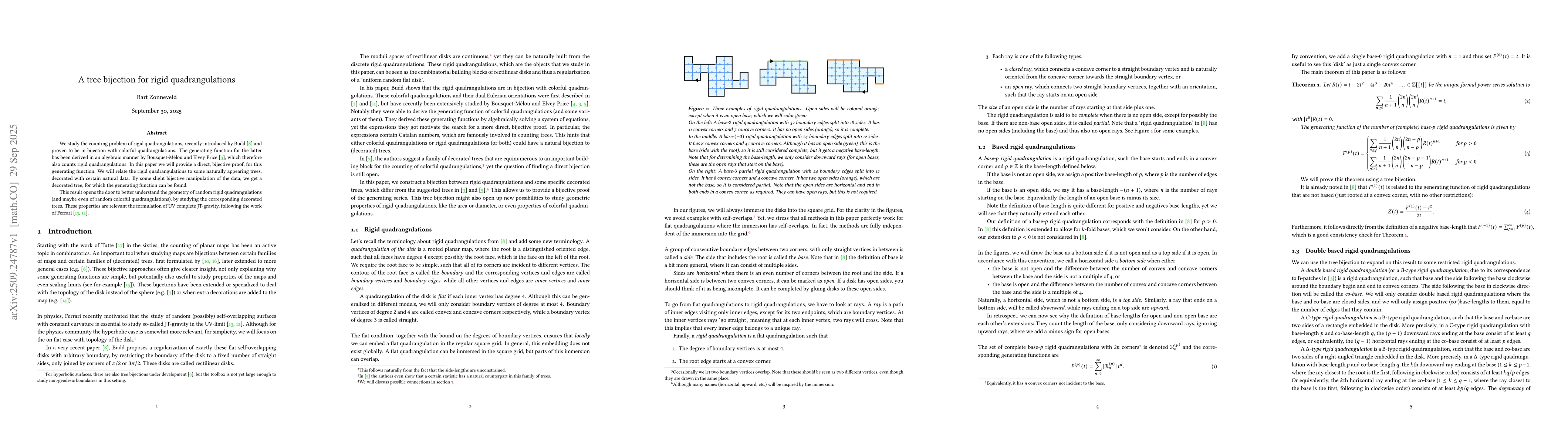 Thumbnail for A tree bijection for rigid quadrangulations