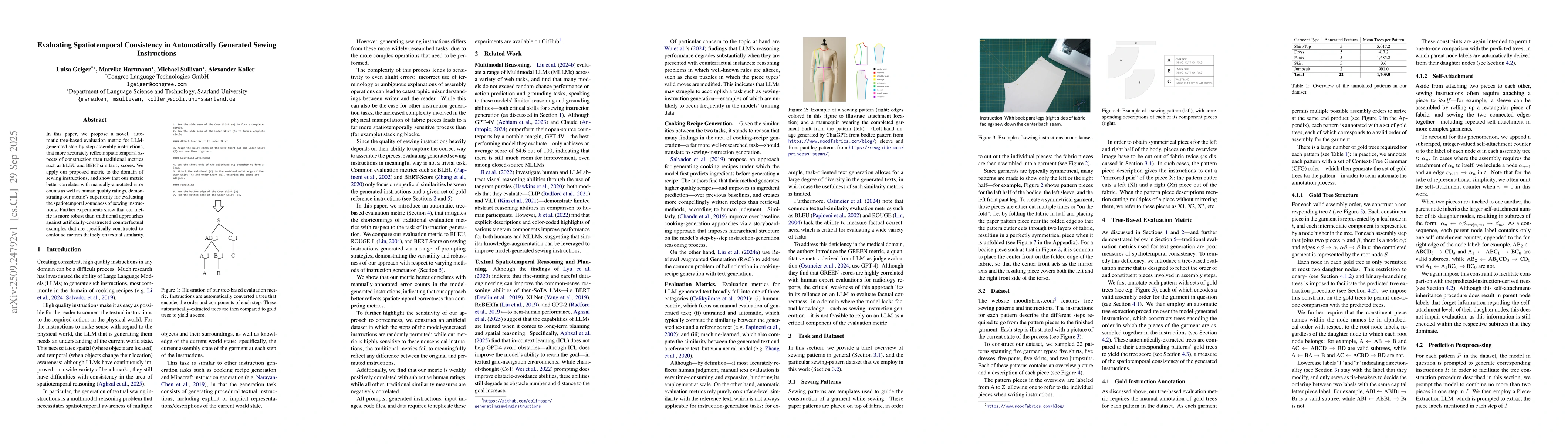 Thumbnail for Evaluating Spatiotemporal Consistency in Automatically Generated Sewing
  Instructions