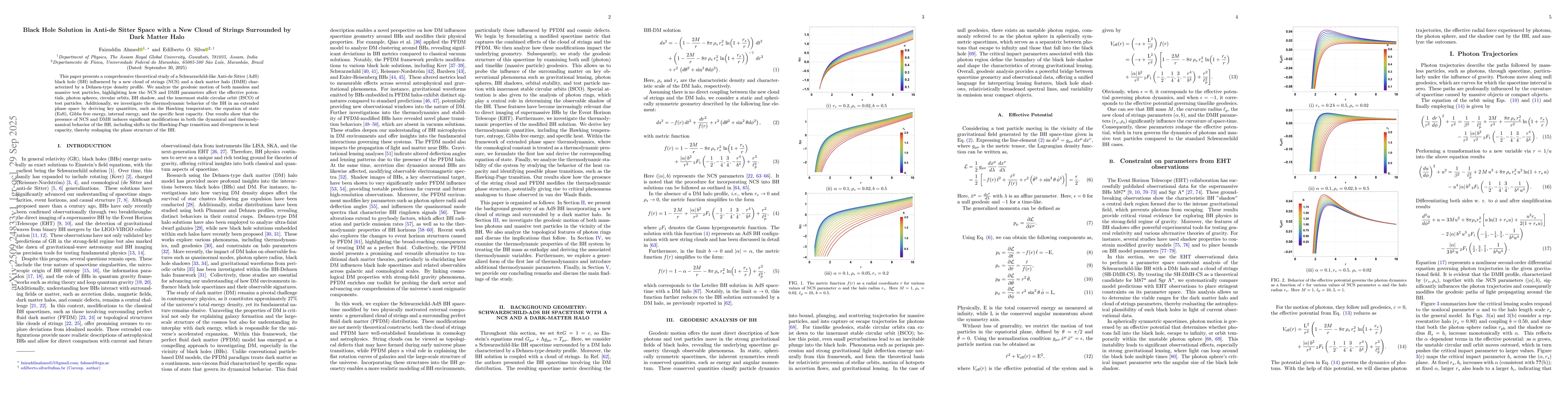 Thumbnail for Black Hole Solution in Anti-de Sitter Space with a New Cloud of Strings
  Surrounded by Dark Matter Halo