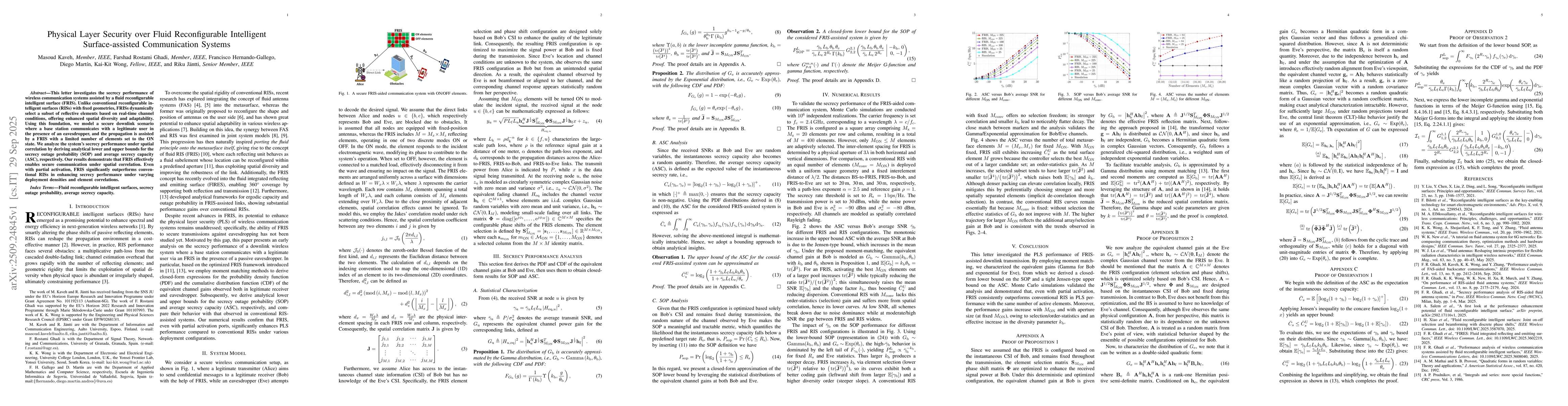 Thumbnail for Physical Layer Security over Fluid Reconfigurable Intelligent
  Surface-assisted Communication Systems