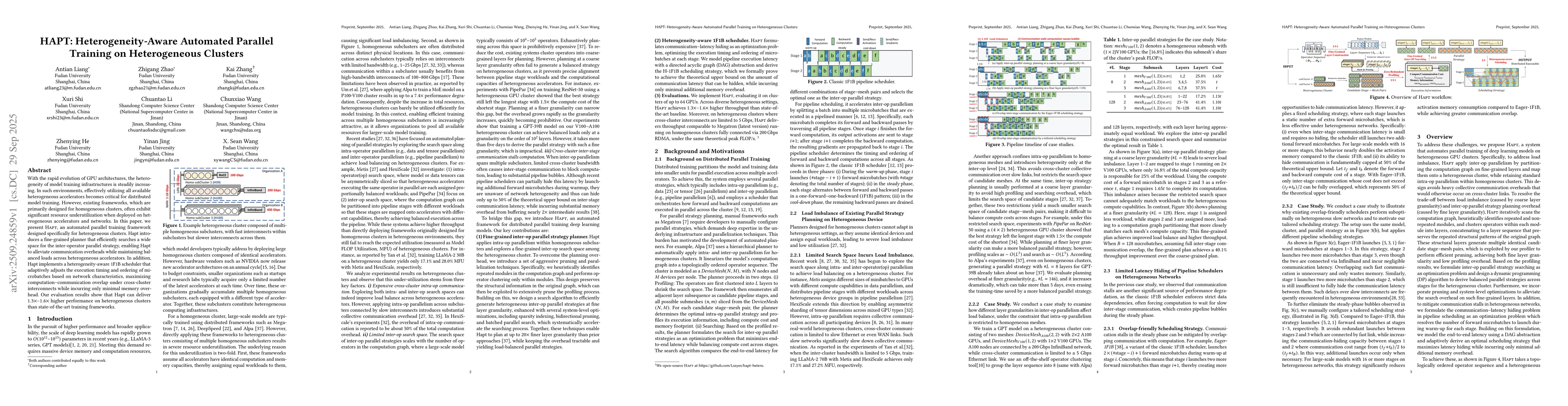 Thumbnail for HAPT: Heterogeneity-Aware Automated Parallel Training on Heterogeneous
  Clusters