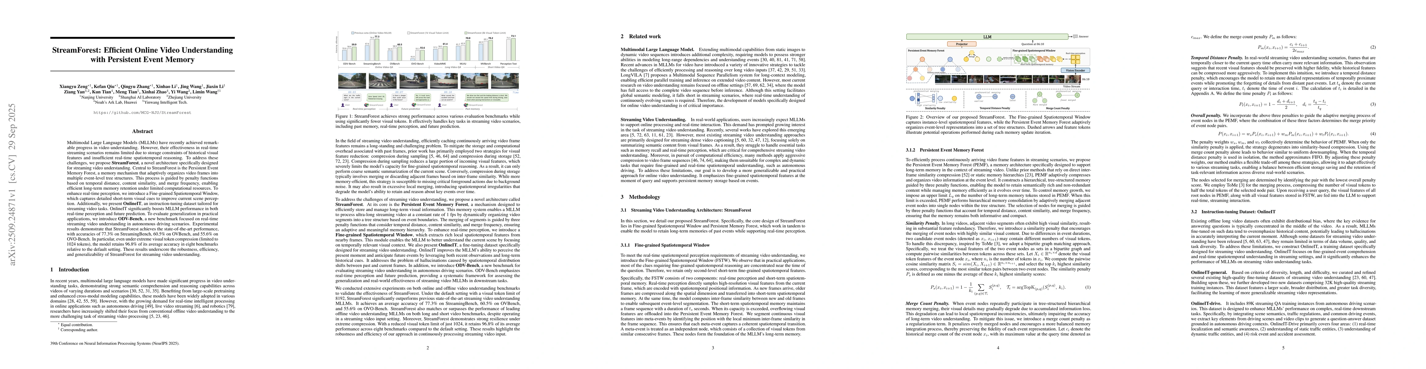 Thumbnail for StreamForest: Efficient Online Video Understanding with Persistent Event
  Memory