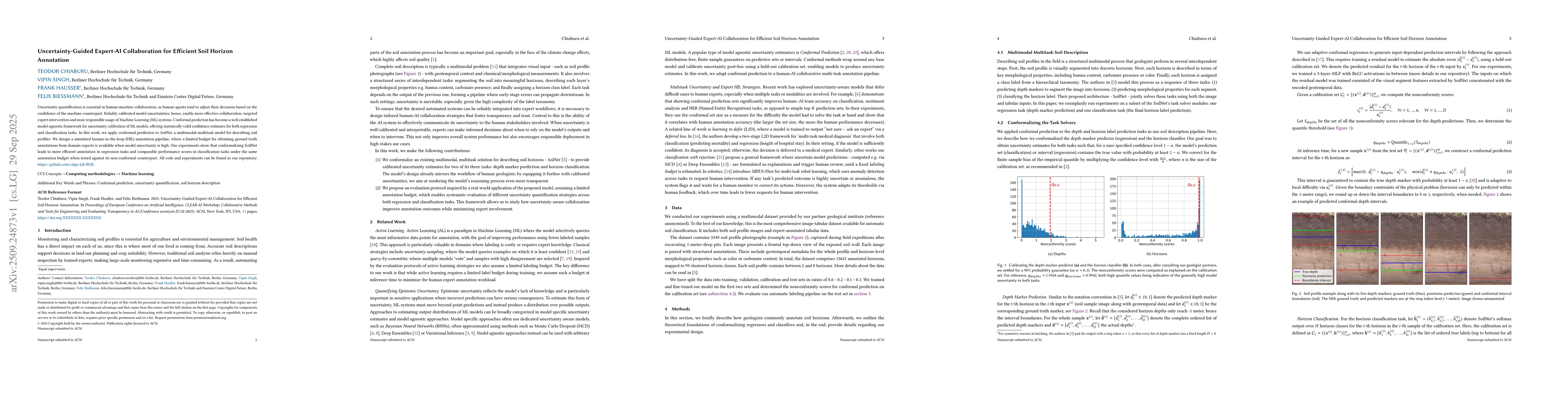 Thumbnail for Uncertainty-Guided Expert-AI Collaboration for Efficient Soil Horizon
  Annotation