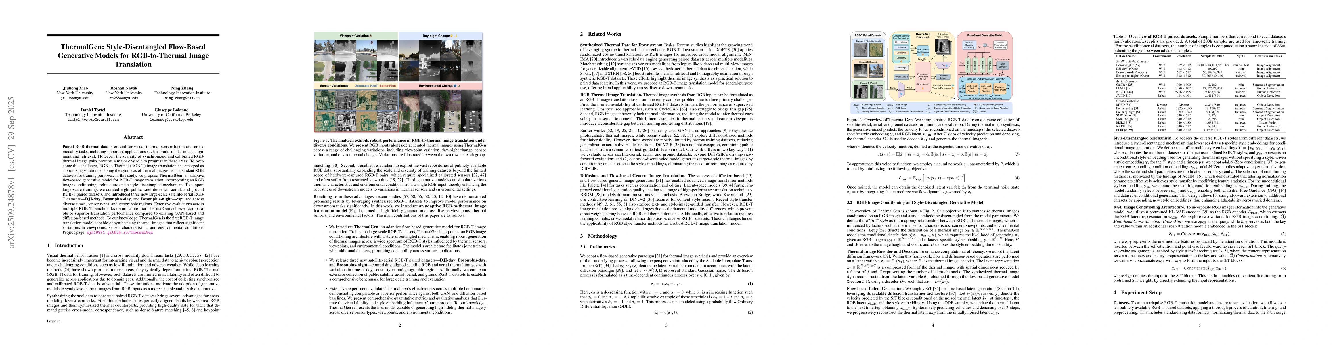 Thumbnail for ThermalGen: Style-Disentangled Flow-Based Generative Models for
  RGB-to-Thermal Image Translation
