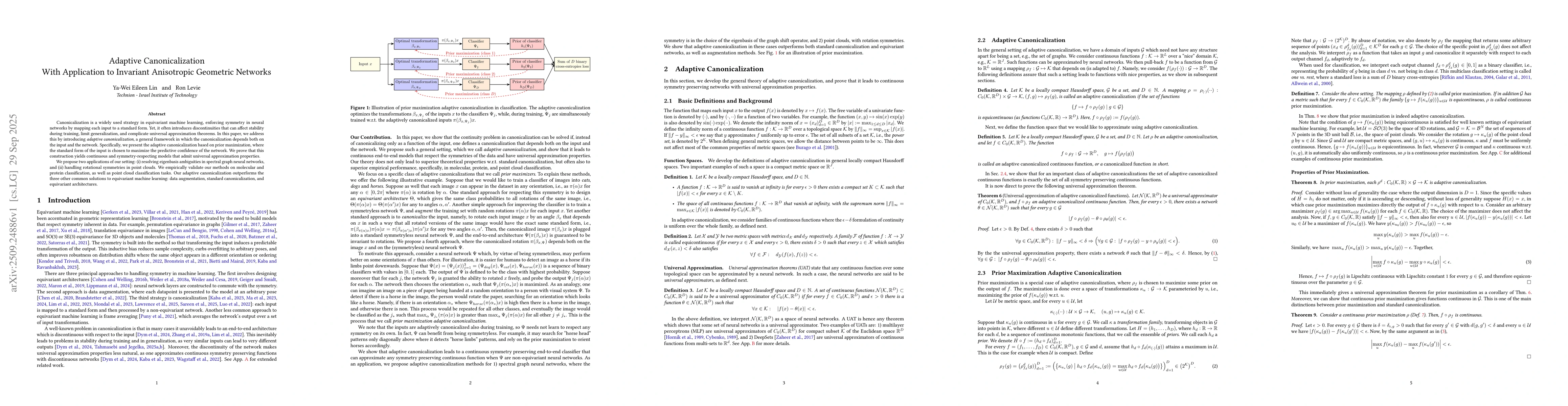 Thumbnail for Adaptive Canonicalization with Application to Invariant Anisotropic
  Geometric Networks