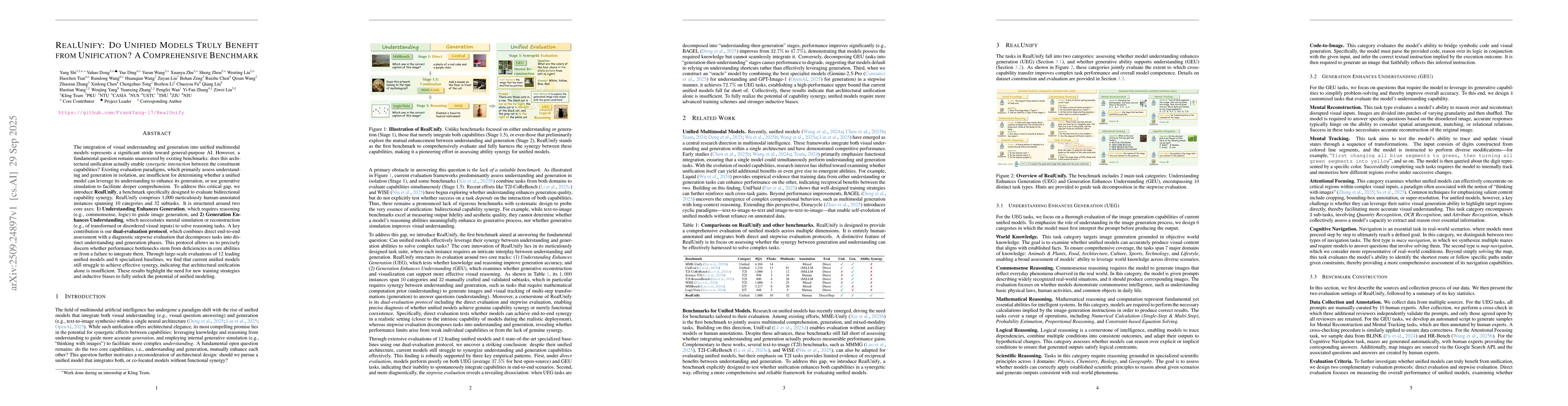 Thumbnail for RealUnify: Do Unified Models Truly Benefit from Unification? A
  Comprehensive Benchmark