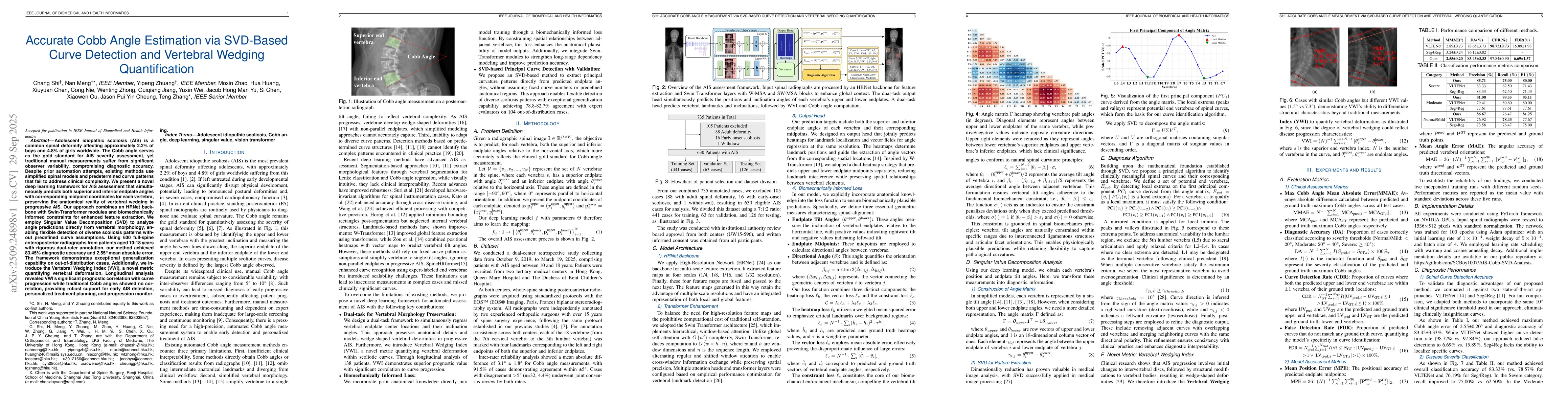 Thumbnail for Accurate Cobb Angle Estimation via SVD-Based Curve Detection and
  Vertebral Wedging Quantification