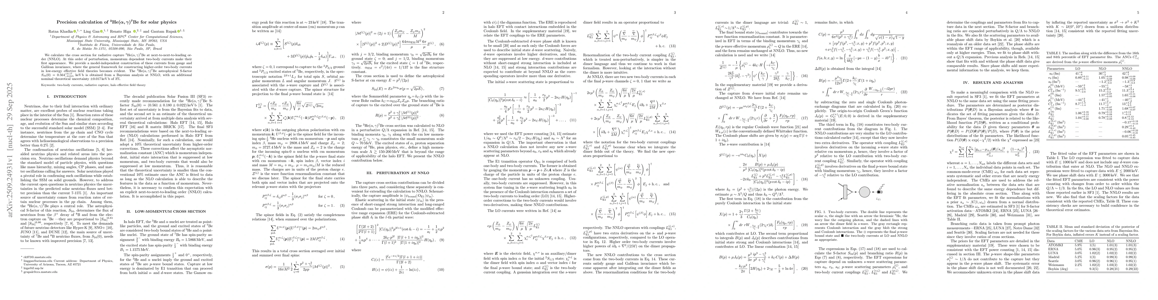 Thumbnail for Precision calculation of $^3$He$(α,γ)^7$Be for solar physics