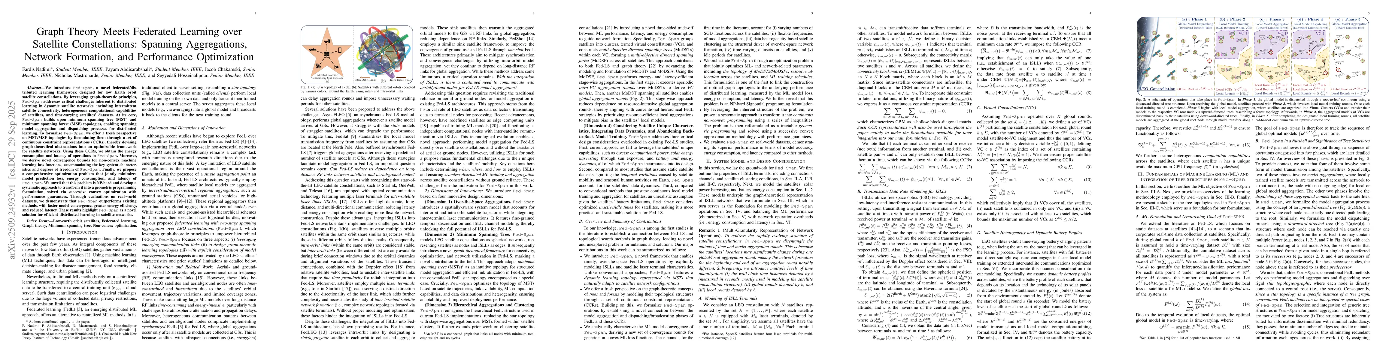 Thumbnail for Graph Theory Meets Federated Learning over Satellite Constellations:
  Spanning Aggregations, Network Formation, and Performance Optimization
