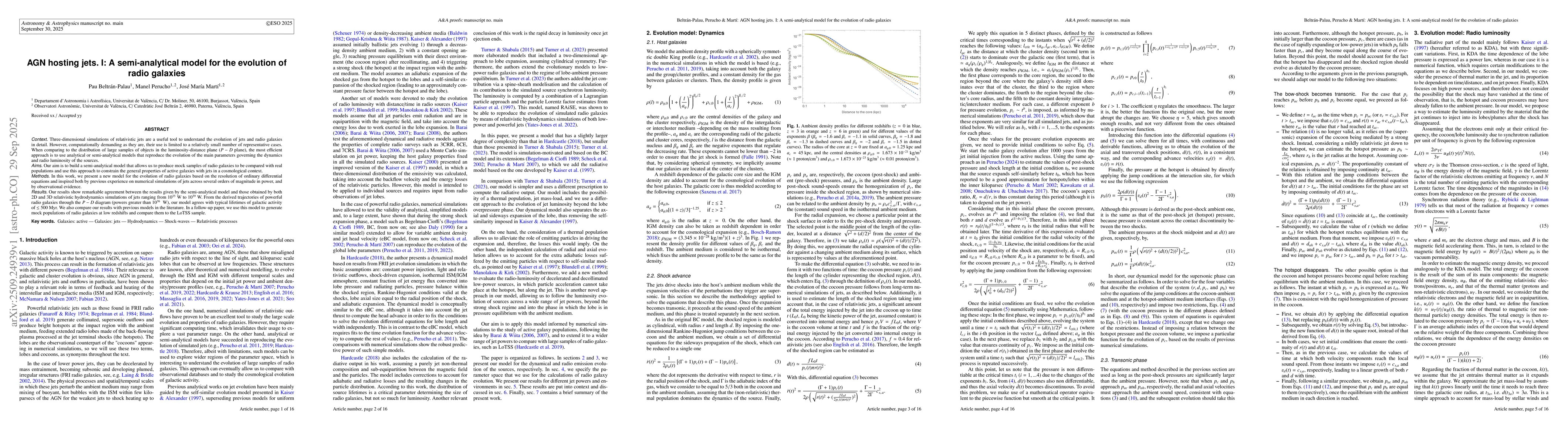 Thumbnail for AGN hosting jets. I: A semi-analytical model for the evolution of radio
  galaxies
