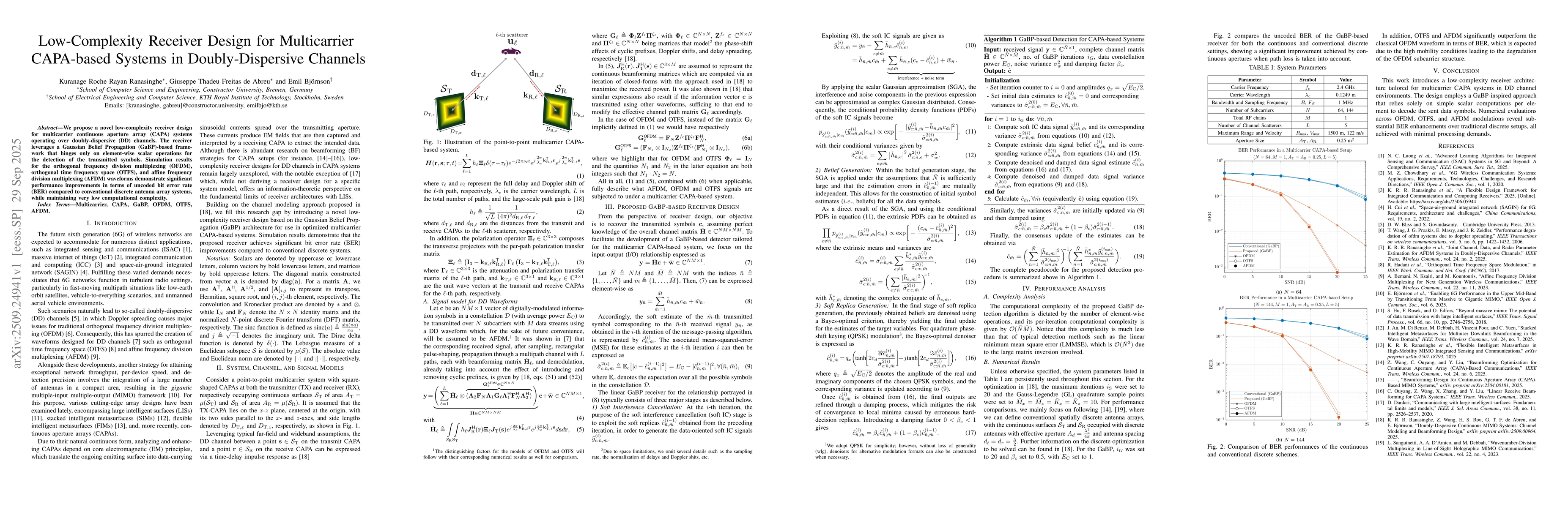Thumbnail for Low-Complexity Receiver Design for Multicarrier CAPA-based Systems in
  Doubly-Dispersive Channels