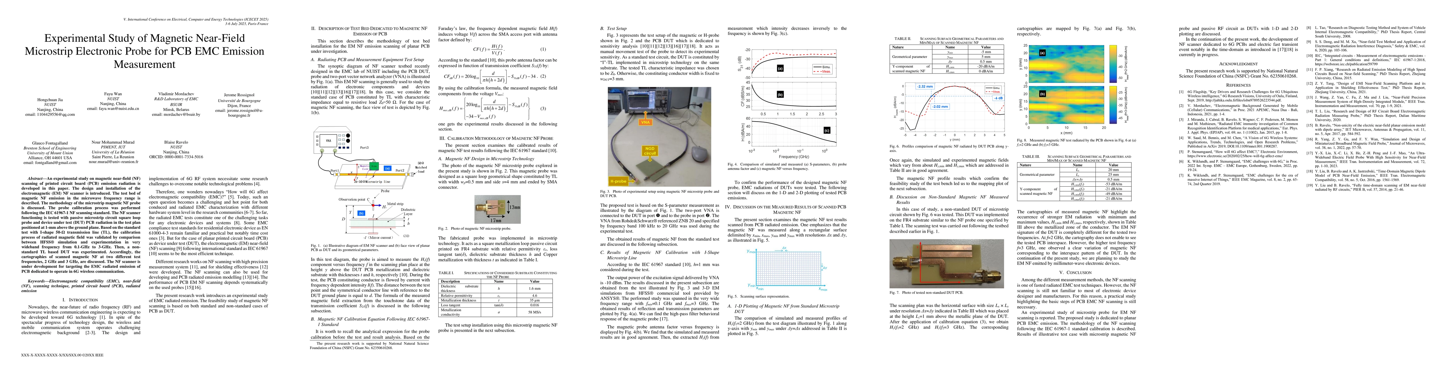 Thumbnail for Experimental Study of Magnetic Near-Field Microstrip Electronic Probe
  for PCB EMC Emission Measurement