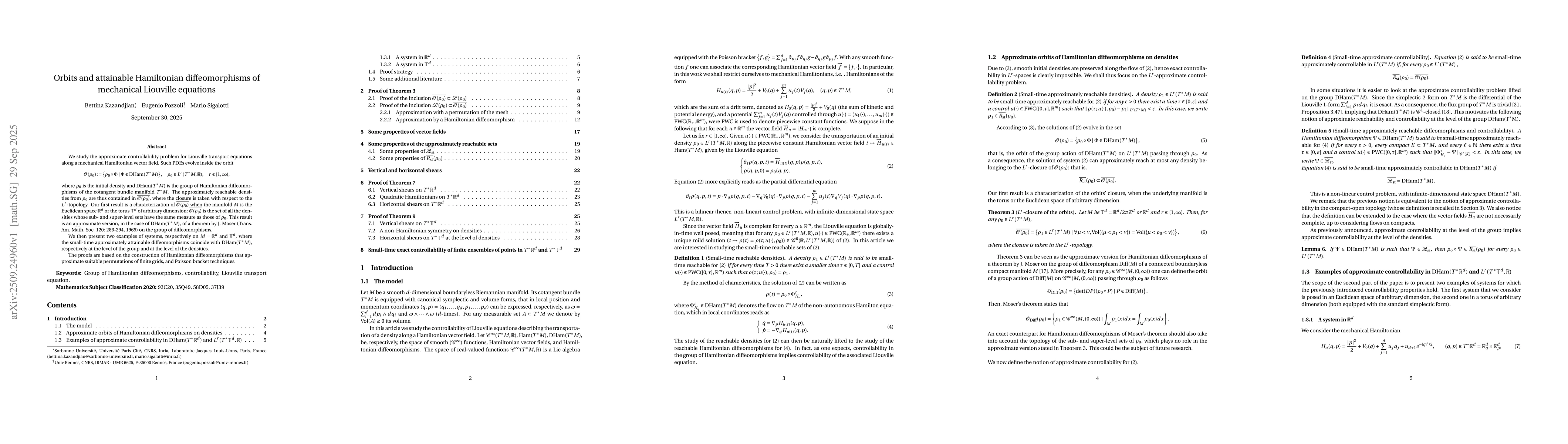 Thumbnail for Orbits and attainable Hamiltonian diffeomorphisms of mechanical
  Liouville equations