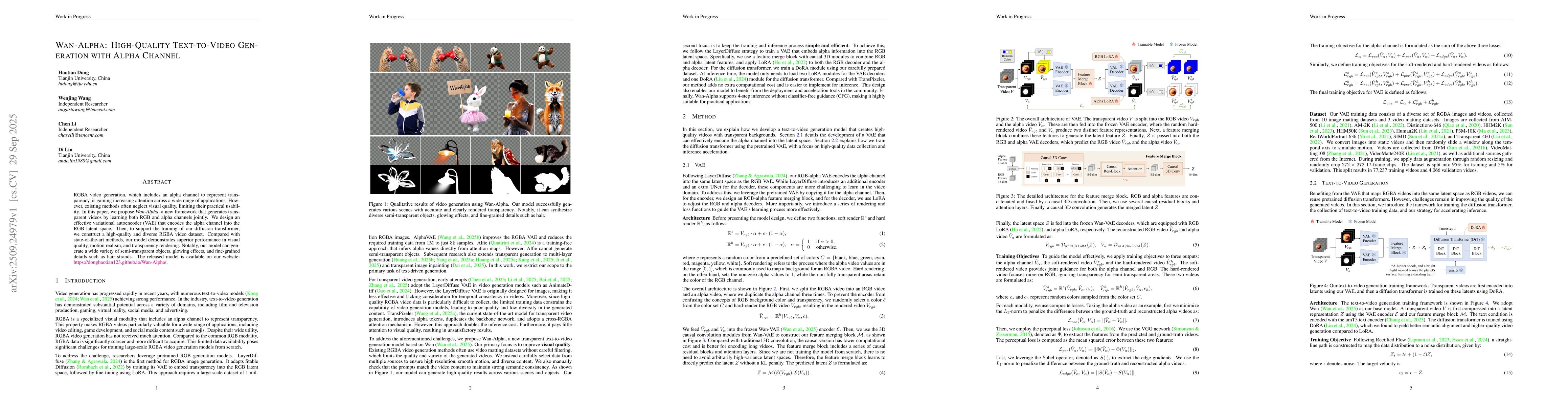 Thumbnail for Wan-Alpha: High-Quality Text-to-Video Generation with Alpha Channel