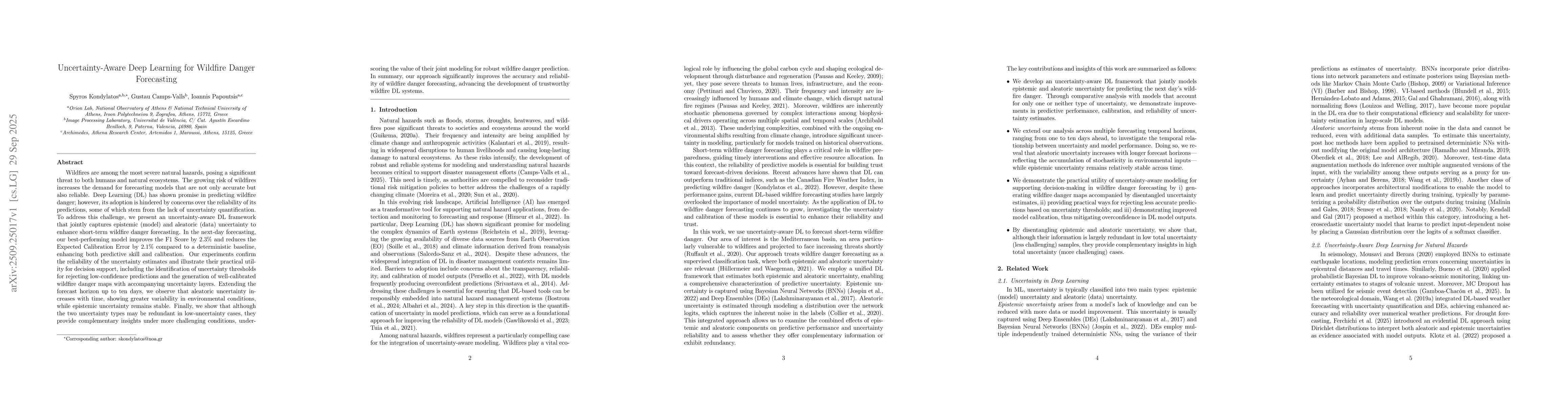 Thumbnail for Uncertainty-Aware Deep Learning for Wildfire Danger Forecasting