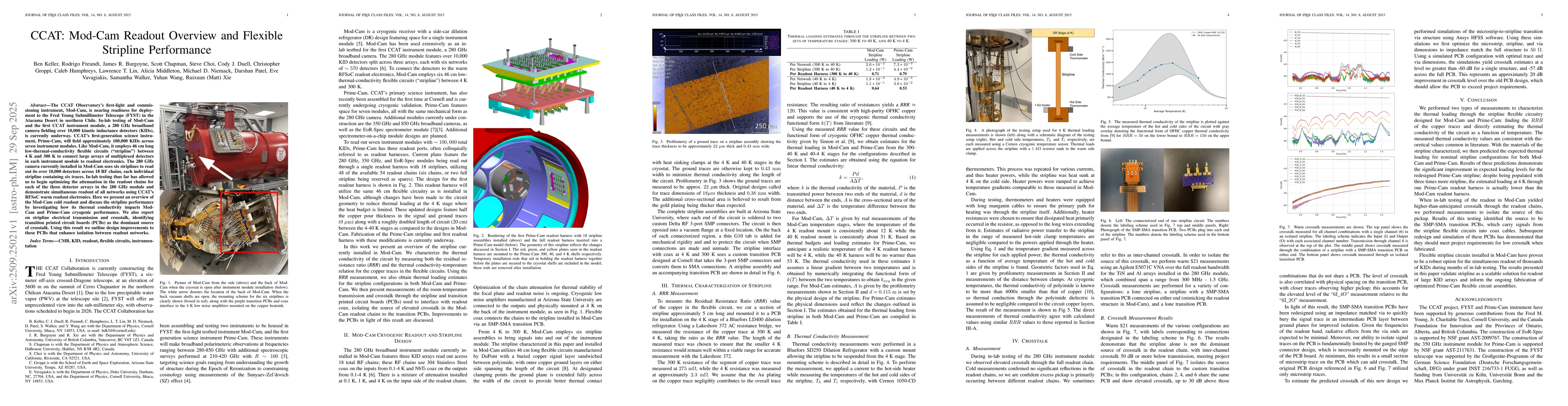 Thumbnail for CCAT: Mod-Cam Readout Overview and Flexible Stripline Performance