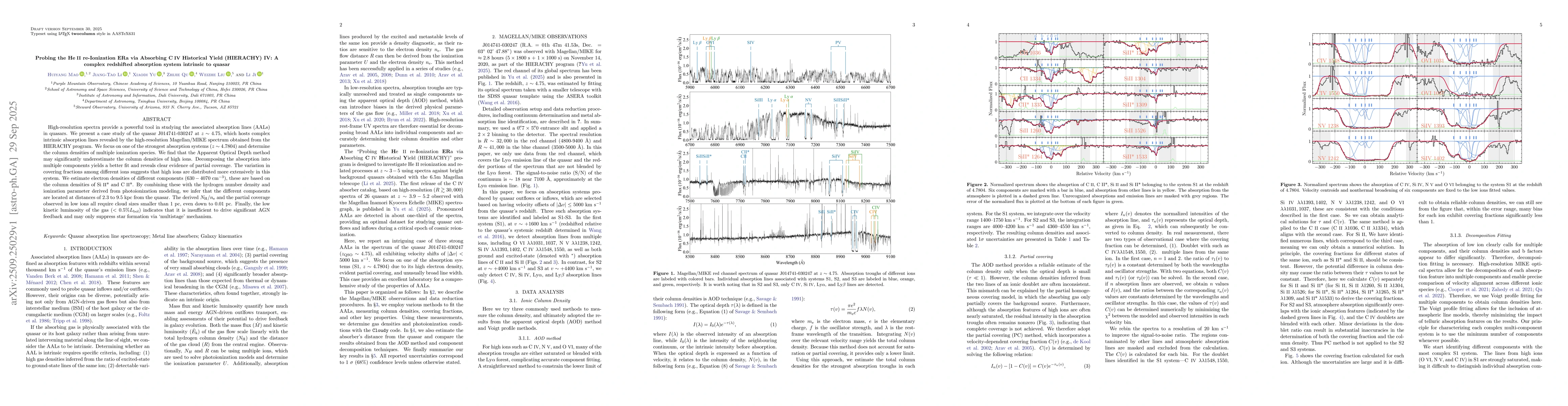 Thumbnail for Probing the \ion{He}{2} re-Ionization ERa via Absorbing \ion{C}{4}
  Historical Yield (HIERACHY) IV: A complex redshifted absorption system
  intrinsic to quasar