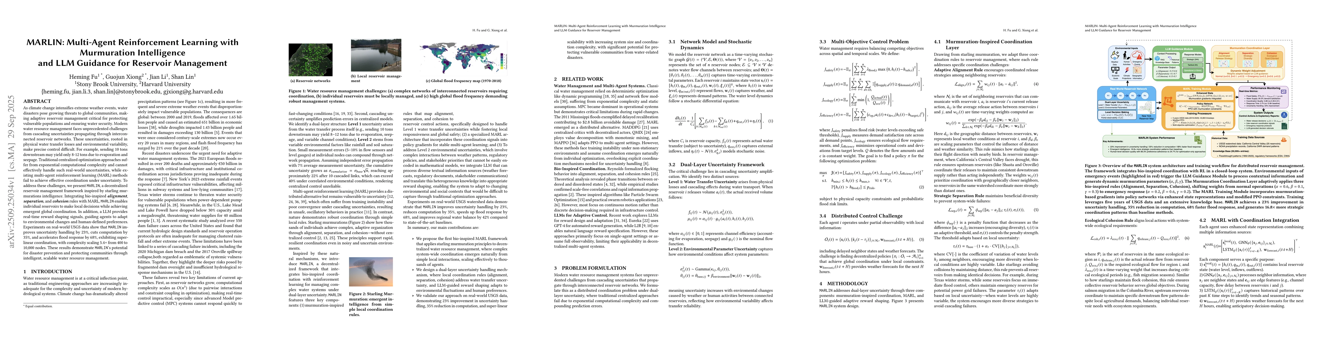 Thumbnail for MARLIN: Multi-Agent Reinforcement Learning with Murmuration Intelligence
  and LLM Guidance for Reservoir Management