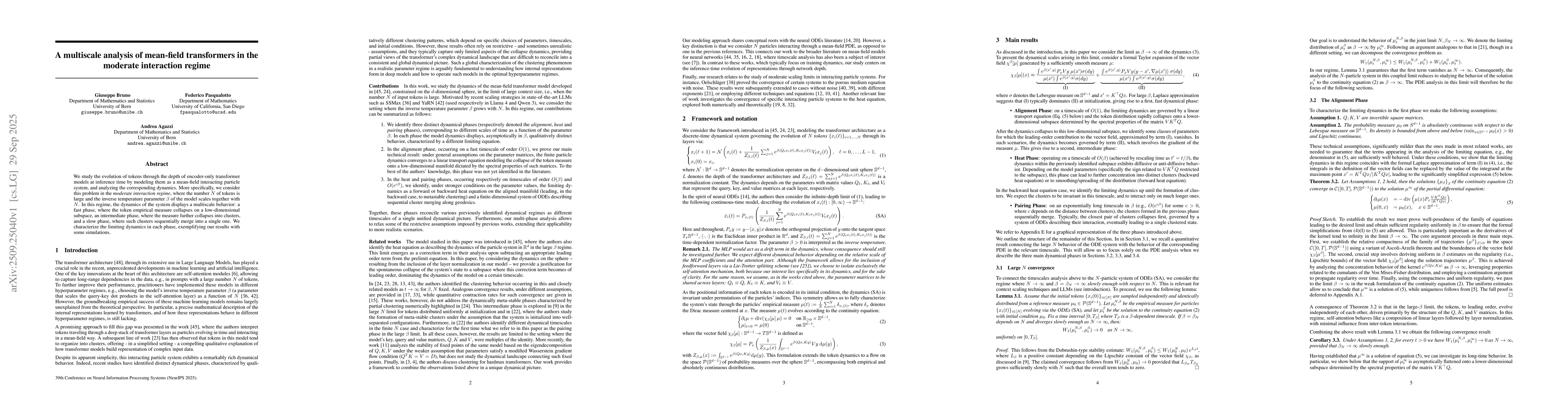 Thumbnail for A multiscale analysis of mean-field transformers in the moderate
  interaction regime