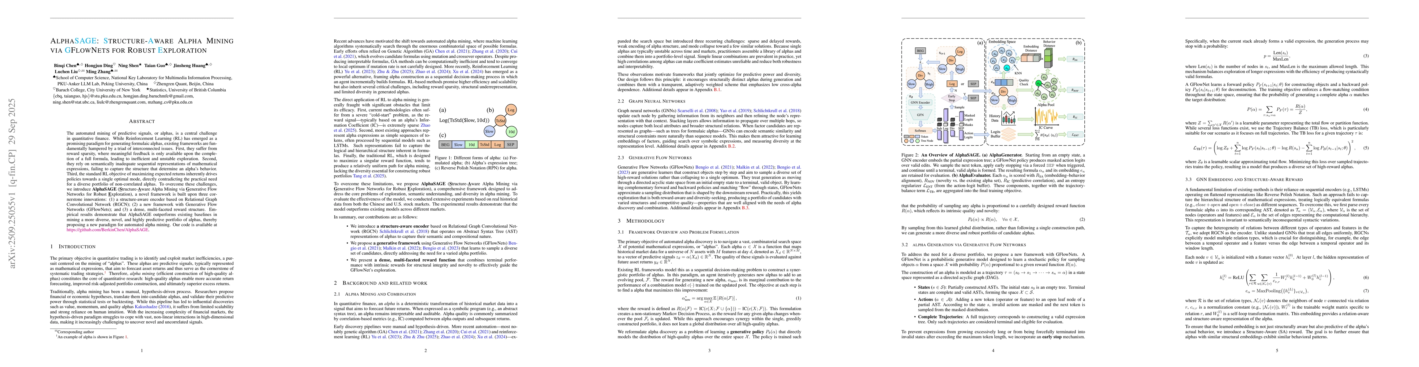 Thumbnail for AlphaSAGE: Structure-Aware Alpha Mining via GFlowNets for Robust
  Exploration