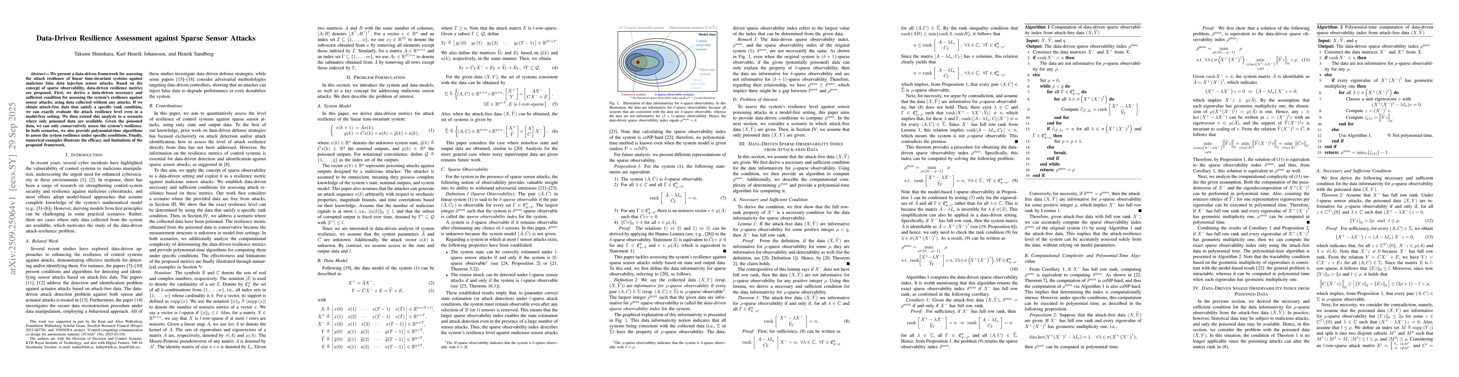 Thumbnail for Data-Driven Resilience Assessment against Sparse Sensor Attacks