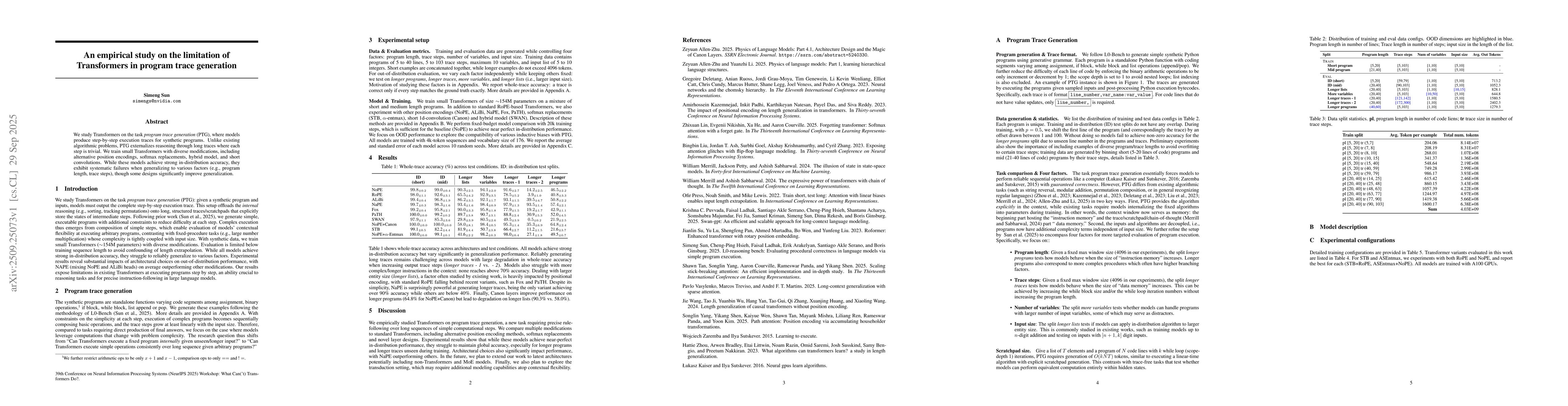 Thumbnail for An empirical study on the limitation of Transformers in program trace
  generation