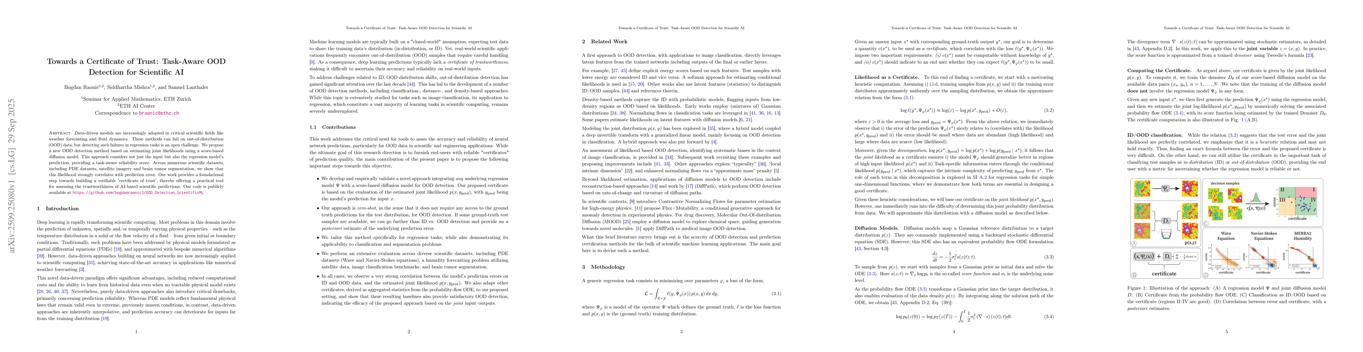 Thumbnail for Towards a Certificate of Trust: Task-Aware OOD Detection for Scientific
  AI