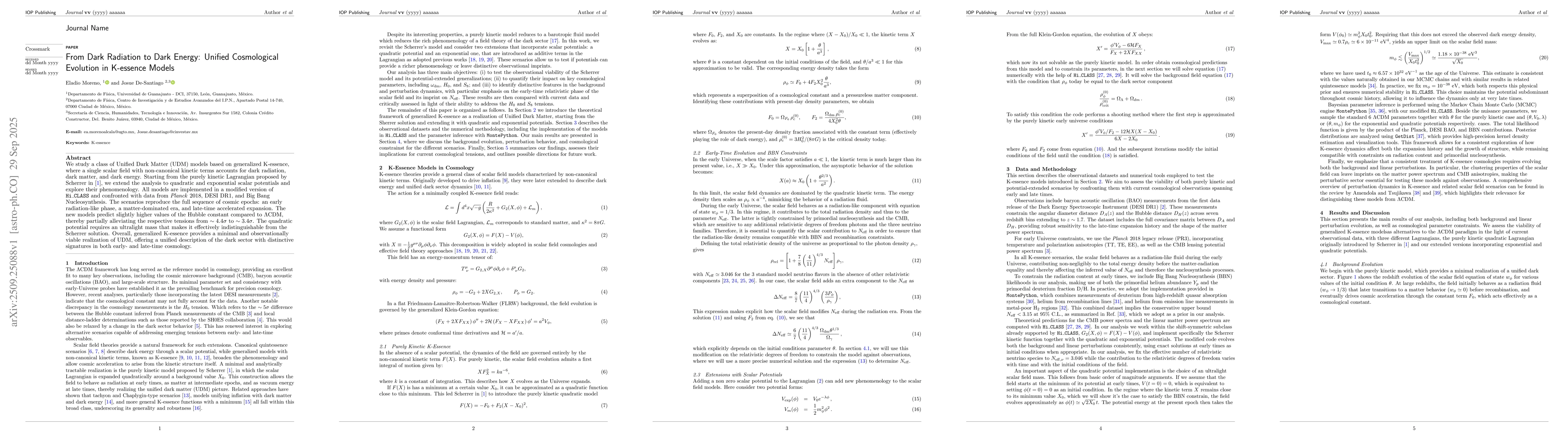 Thumbnail for From Dark Radiation to Dark Energy: Unified Cosmological Evolution in
  K-essence Models