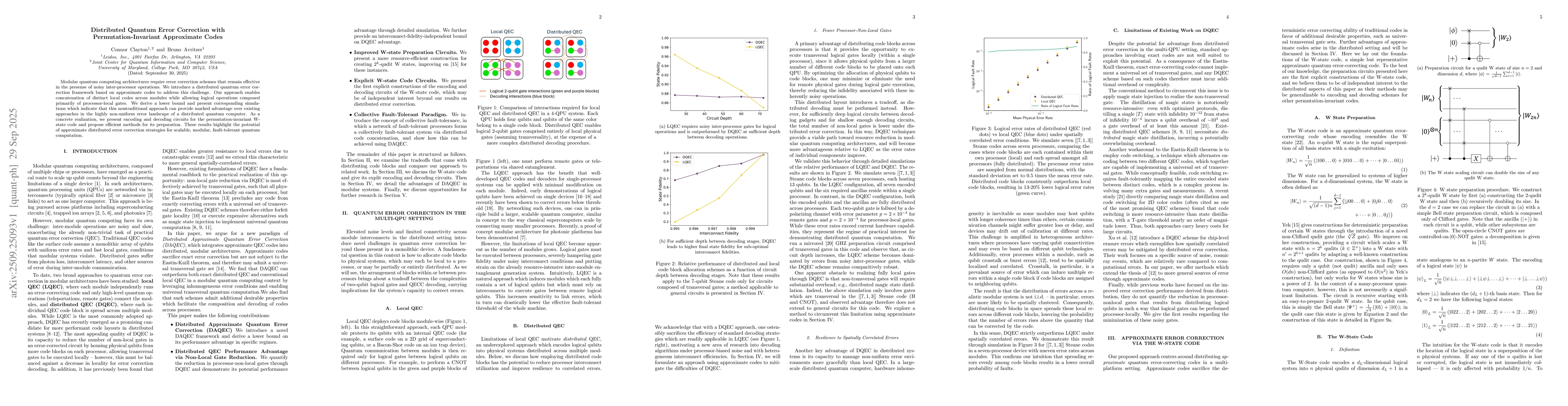 Thumbnail for Distributed Quantum Error Correction with Permutation-Invariant
  Approximate Codes