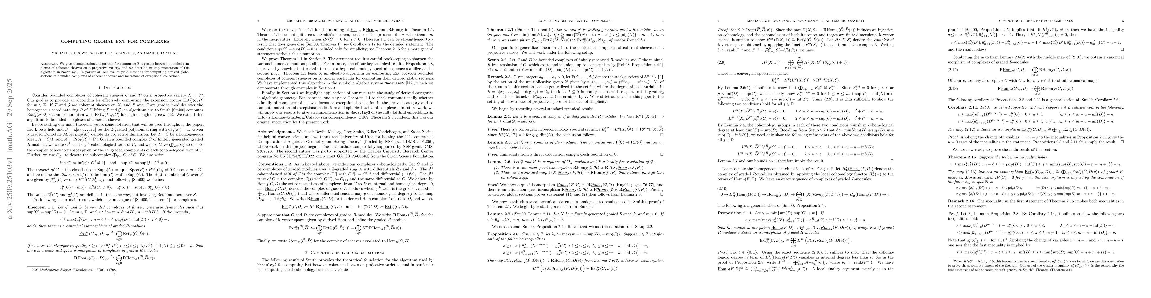 Thumbnail for Computing global Ext for complexes