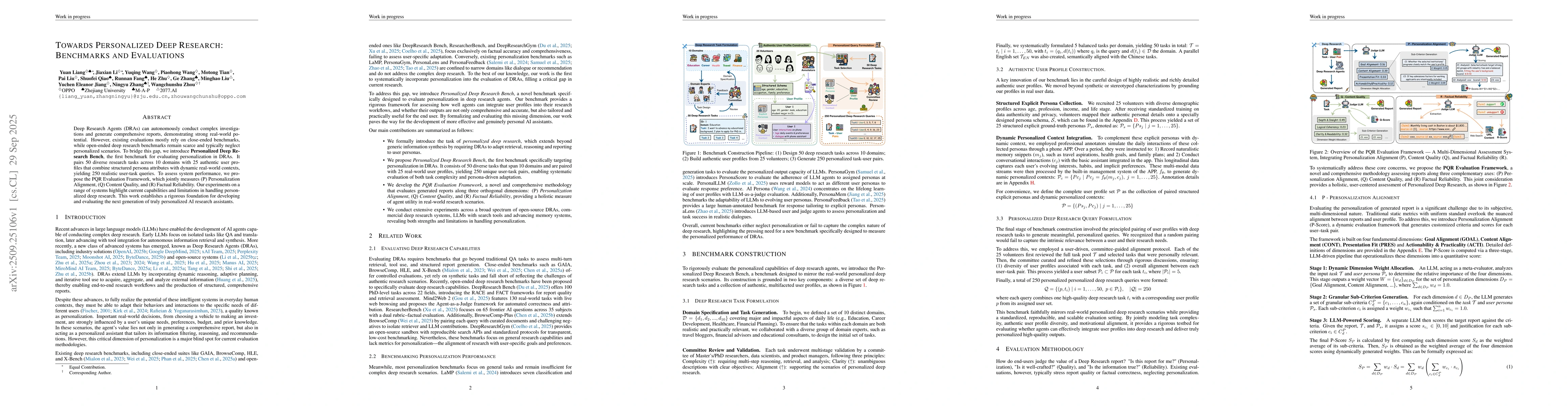 Thumbnail for Towards Personalized Deep Research: Benchmarks and Evaluations