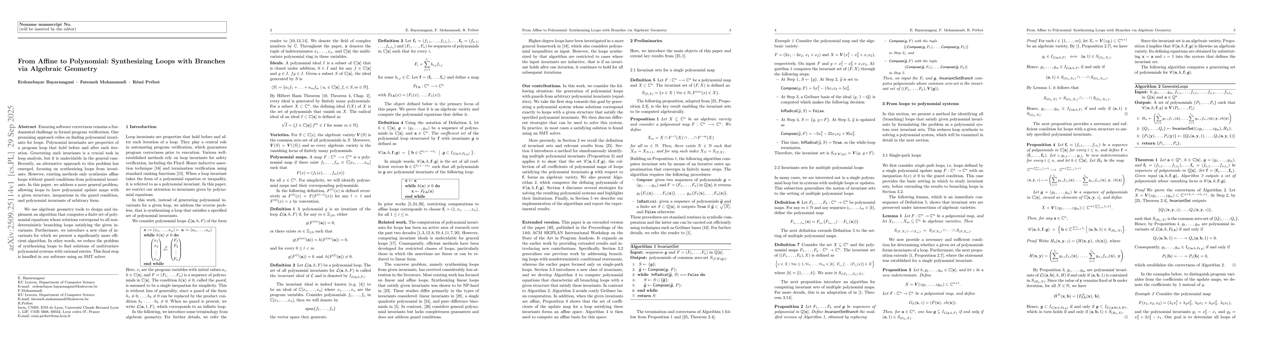 Thumbnail for From Affine to Polynomial: Synthesizing Loops with Branches via
  Algebraic Geometry