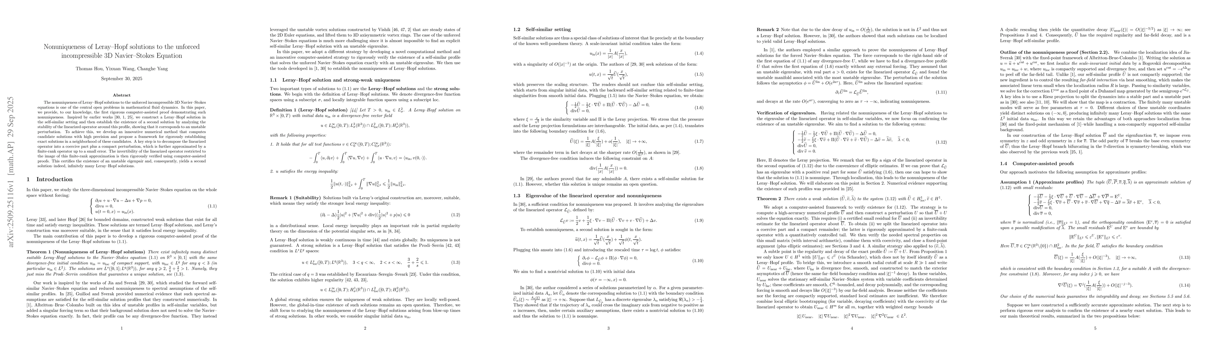 Thumbnail for Nonuniqueness of Leray-Hopf solutions to the unforced incompressible 3D
  Navier-Stokes Equation