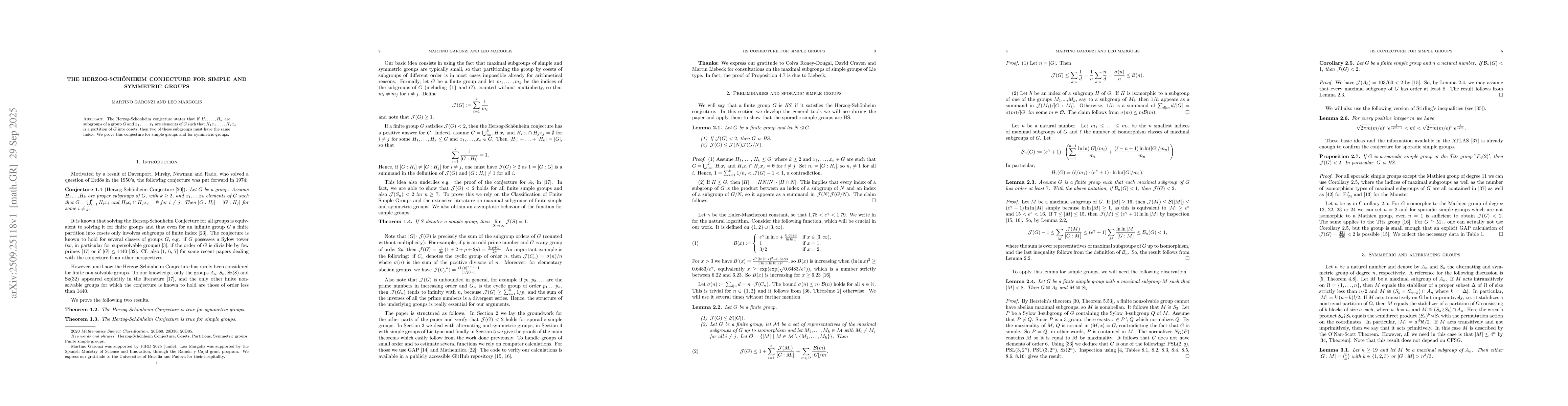 Thumbnail for The Herzog-Schönheim conjecture for simple and symmetric groups