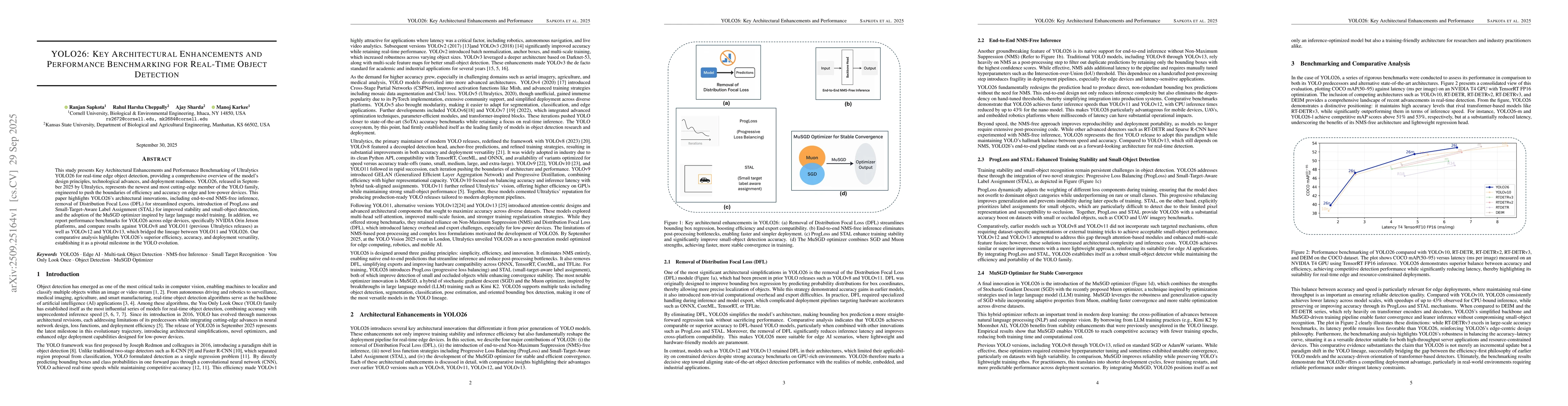Thumbnail for YOLO26: Key Architectural Enhancements and Performance Benchmarking for
  Real-Time Object Detection
