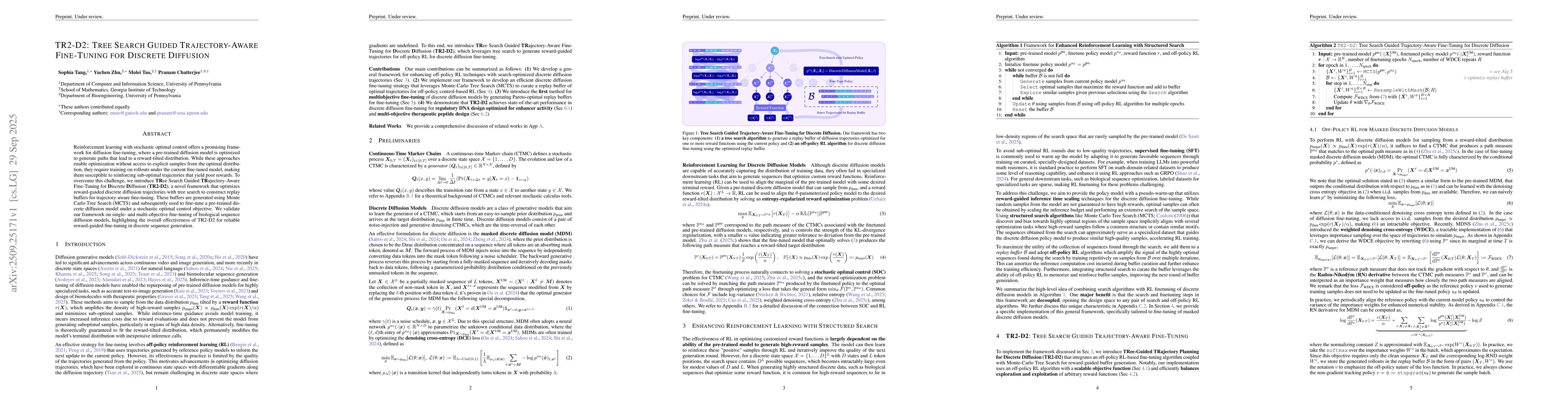 Thumbnail for TR2-D2: Tree Search Guided Trajectory-Aware Fine-Tuning for Discrete
  Diffusion